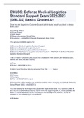 DMLSS: Defense Medical Logistics Standard Support Exam 2022/2023 (DMLSS) Basics Graded A+ 