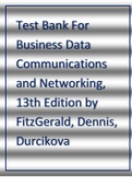  Test Bank For Business Data Communications and Networking, 13th Edition by FitzGerald, Dennis, Durcikova