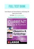 Current Diagnosis and Treatment Obstetrics and Gynecology 12th Edition by Alan Test Bank