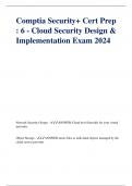 Comptia Security+ Cert Prep : 6 - Cloud Security Design & Implementation Exam 2024