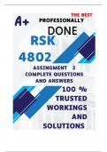 RSK4802 Assignment 2 (COMPLETE ANSWERS) 2 2024 - DUE 28 October 2024