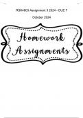 RSK4803 Assignment 3 2024 - DUE 7 October 2024 - ALL QUESTIONSWITH COMPLETE ANSWERS.