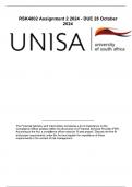 RSK4802 Assignment 2 2024 - DUE 28 October 2024 detailed answers UNISA