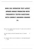 NIMS CNC OPERATOR TEST LATEST UPDATE HIGHLY PREDICTED WITH FREQUENTLY TESTED