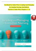 Test Bank For Yoder-Wise’s Leading And Managing In Canadian Nursing, 2nd Edition,  Patricia S. Yoder-Wise, Chapters 1 - 32  