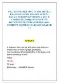 WGU D373 MARKETING IN THE DIGITAL ERA FINAL EXAM 2024-2025 ACTUAL EXAM 2 VERSIONS (VERSION A AND B) COMPLETE 350 QUESTIONS WITH DETAILED VERIFIED ANSWERS (100% CORRECT ANSWERS)/ALREADY GRADED A+