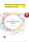 TEST BANK For Global Business Today,  12th Edition By Charles Hill