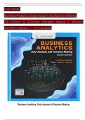 TEST BANK For Business Analytics: Data Analysis & Decision Making, 7th Edition by S. Christian Albright, Wayne L. Winston, Verified Chapters 1 - 19, Complete Newest Version