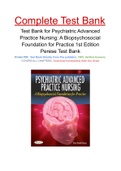 Test Bank for Psychiatric Advanced Practice Nursing: A Biopsychosocial Foundation for Practice 1st Edition Perese Test Bank