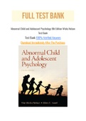 Abnormal Child and Adolescent Psychology 8th Edition Wicks Nelson Test Bank