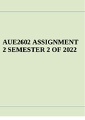 AUE2602 ASSIGNMENT 2 SEMESTER 2 OF 2022