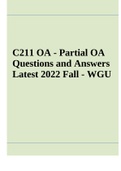 C211  - Partial OA Questions and Answers Latest 2022 Fall - WGU