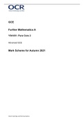 GCEFurther Mathematics AY541/01: Pure Core 2Advanced GCE Mark Scheme for Autumn 2022