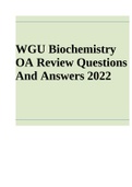 WGU Biochemistry C785 OA Review Questions And Answers 2022