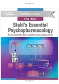 Stahl’s Essential Psychopharmacology 5th Edition Test Bank