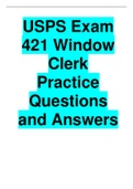 USPS Exam 421 Window Clerk Practice Questions and Answers  (2022)