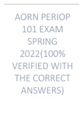 AORN Periop 101 Exam Spring 2022(100% Verified with the correct answers) 