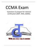 CCMA ACTUAL EXAM Questions to prepare for national certification (AMT, NHA, AAMA).