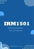 IRM1501 Portfolio 2024 | Due October 2024