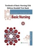 Textbook of Basic Nursing 12th Edition Rosdahl Test Bank