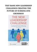 TEST BANK NEW LEADERSHIP CHALLENGE CREATING THE FUTURE OF NURSING 6TH GROSSMAN