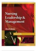 Test Bank for Nursing Leadership & Management 3rd Edition by Patricia Kelly