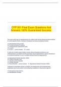 OTP 551 Final Exam Questions And Answers 100% Guaranteed Success.