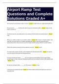 Airport Ramp Test Questions and Complete Solutions Graded A+