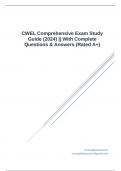 CWEL Comprehensive Exam Study Guide (2024) || With Complete Questions & Answers (Rated A+)