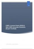 CWEL License Exam (2024) || With 100% Accurate Solutions (Expert Verified)