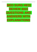 MED SURG HESI REVIEW 2022 QUESTIONS AND ANSWERS WITH EXPLANATIONS