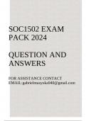 SOC1502 Exam pack 2024(Questions and answers)