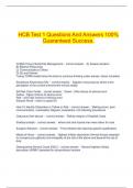   HCB Test 1 Questions And Answers 100% Guaranteed Success.