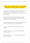 IAEM AEM Exam Study Guide and answers already passed | Graded A+