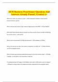 AEM Business Practitioner Questions And Answers Already Passed | Graded A+