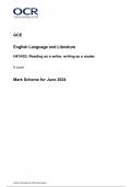 OCR A Level English Language and Literature Paper 3 JUNE 2024 MARK SCHEME