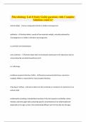 Microbiology Lab 8 Study Guide questions with Complete Solutions rated A+