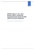 APMLE Step 1: GA, LEA, Pharm, Micro, Immunity Comprehensive Exam || With 100% Accurate Solutions