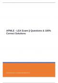 APMLE - LEA Exam || Questions & 100% Correct Solutions