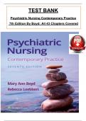 Test Bank for Psychiatric Nursing: Contemporary Practice 7th Edition By Boyd & Luebbert, ISBN: 9781975161187, All 43 Chapters Covered, Verified Latest Edition