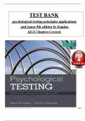 Test Bank - Psychological Testing: Principles, Applications, and Issues, 9th edition by Kaplan & Saccuzzo, All 21 Chapters Covered, Verified Latest Edition