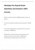 Workday Pro Payroll Exam Questions and Answers 100% Correct