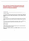 HSS 1100 FINAL EXAMINATION QUESTIONS AND ANSWERS GRADED A+;UNIVERSITY OF OTTAWA FACULTY OF HEALTH SCIENCES