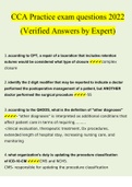 Certified Coding Associate Practice Exam Questions and Answers (2022/2023) (Verified Answers by Expert)