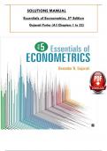 Solution Manual - Essentials of Econometrics, 5th Edition by Gujarati, All 22 Chapters Covered, Verified Latest Edition