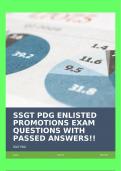 SSGT PDG ENLISTED PROMOTIONS EXAM QUESTIONS WITH PASSED ANSWERS!!