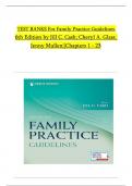 TEST BANKS For Family Practice Guidelines, 6th Edition by Jill C. Cash; Cheryl A. Glass, All Chapters 1 to 23 complete Verified editon ISBN: 9780826173546