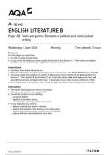 AQA English Literature 7717 paper 2B Texts and genres: Elements of political and social protest writing  question paper EnglishLiteratureB A 5 June 2024