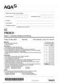 AQA French 7651 paper 1 Listening, reading and writing  question paper French AS 17 May 2024