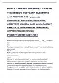 NANCY CAROLINE EMERGENCY CARE IN THE STREETS TESTBANK QUESTIONS AND ANSWERS 2024 